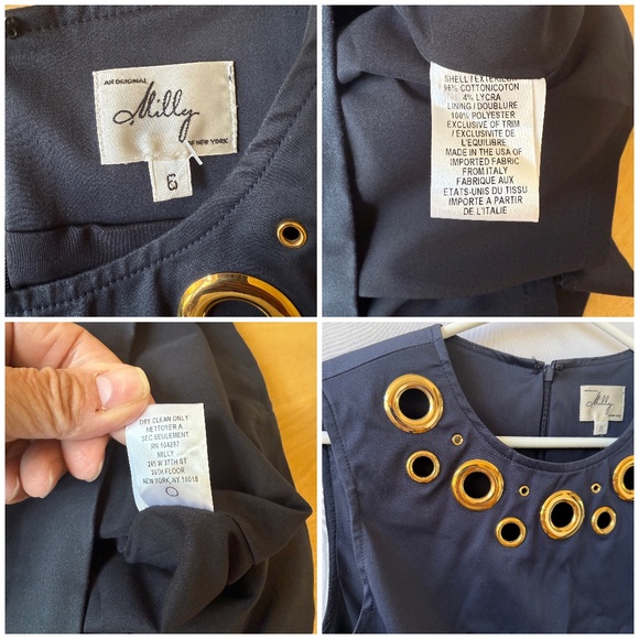 MILLY DRESS SHEATH POCKETS GROMMET NECKLINE CAREER CASUAL BUSINESS CASUAL 6 - Picture 10 of 10